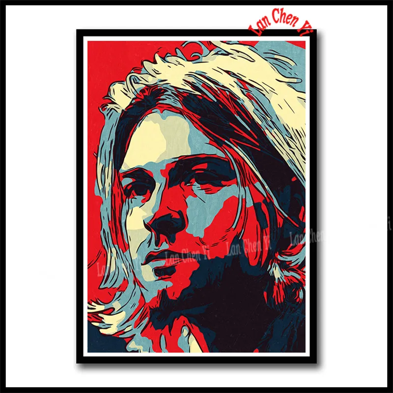 Кофе Nirvana певец плакат Курт Кобейн рок-музыка белая бумага с покрытием плакаты живопись Бар настенная декоративная живопись певец плакат - Цвет: Кофе