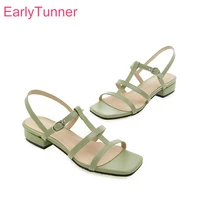 brand new fashion green apricot women sandals rome gladiator heels lady shoes eh918 plus big small size 3 12 30 43 45 50