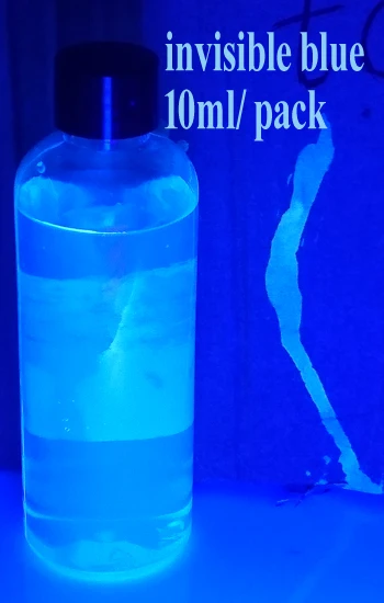invisible blue 10ml Прозрачный УФ-реактивный черный светильник, невидимый под Дневной светильник, но светящийся под УФ-светильник, на водной основе - Цвет: invisible blue 10ml