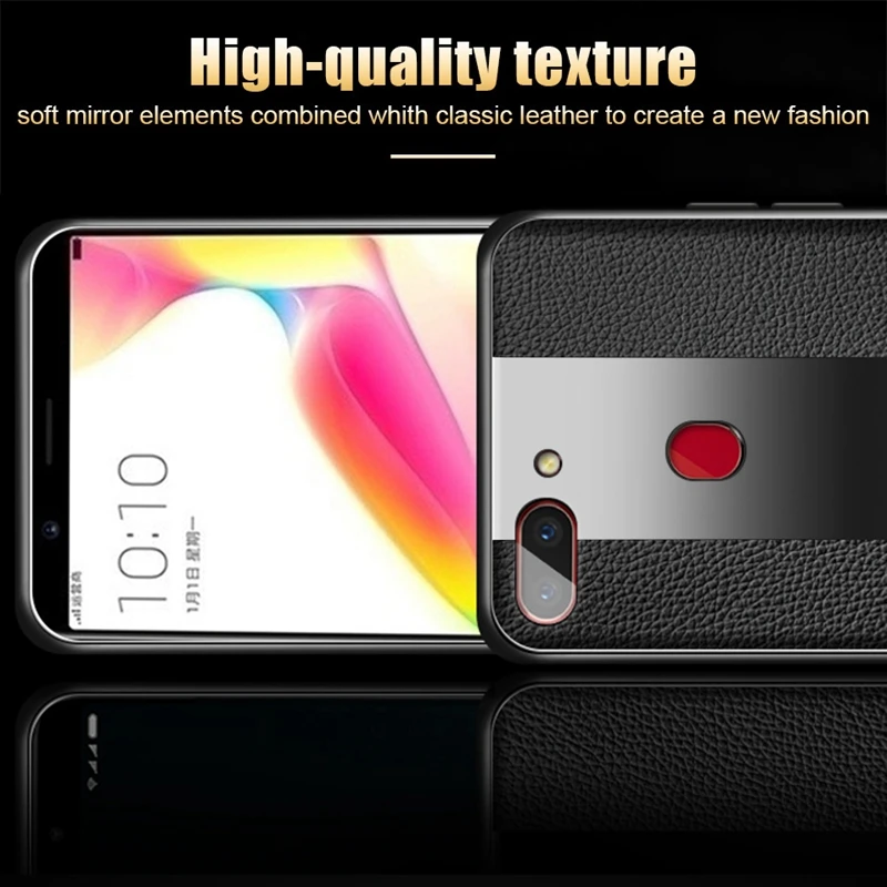 Soft Leather Case for OPPO K1 R17 Pro R11S Plus Phone Cover TPU Edge R9S R15X A57 A79 A59 |
