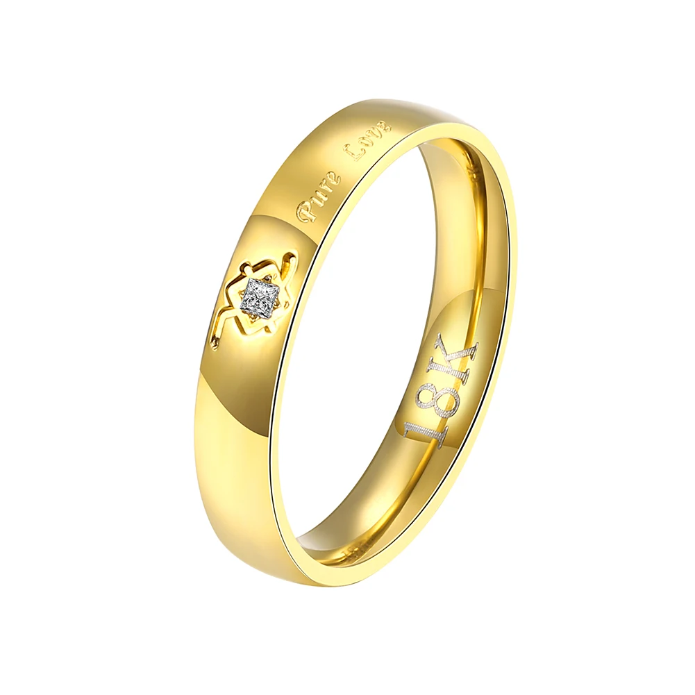 Потрясающее кольцо принцессы с фианитом чистая любовь узор золотой цвет кольца