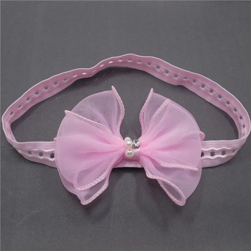 1 шт. прозрачный бант из органзы с цветочным узором эластичная повязка на голову