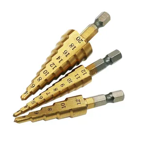 Сверло ступенчатое из быстрорежущей стали с титановым покрытием и шестигранным хвостовиком, 14 дюйма, 4-20 шагов