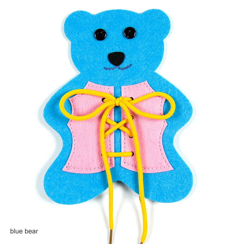 blue bear Войлочное ремесло маленький медведь нетканый войлочный материал Diy материалы для изготовления 14x18 см игра-головоломка Школьные Инструменты для обучения 1 шт - Цвет: blue bear