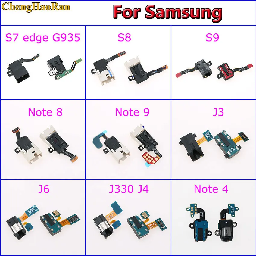 ChengHaoRan наушники для Samsung Galaxy S7 Edge G935 S8 S9 J3 J4 J6 NOTE 4 NTOE 8/9 разъем наушников аудио