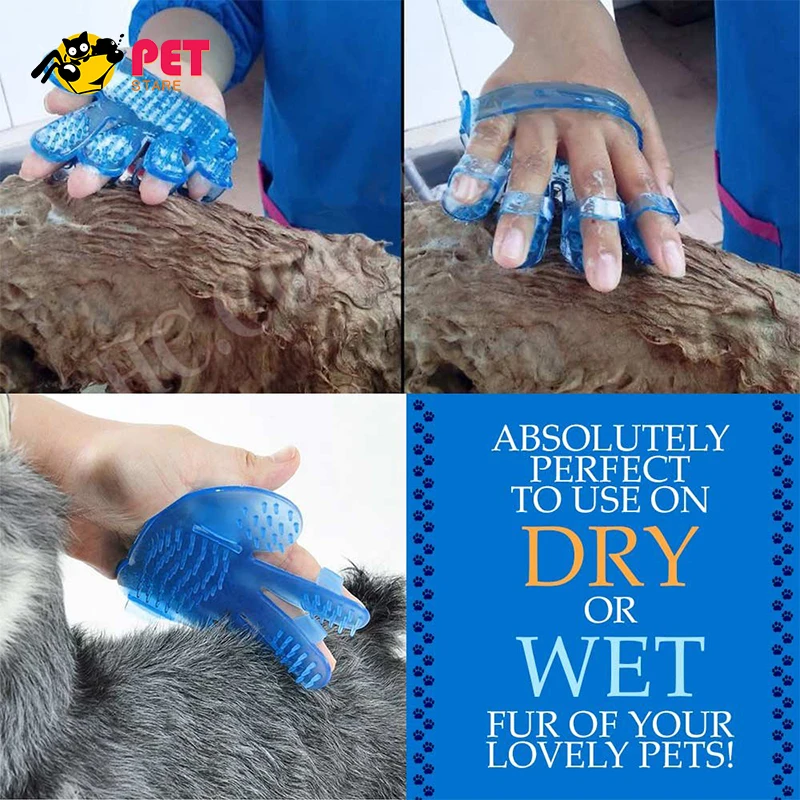 Pet Dog Comb Bathing Supplies Cat Grooming Shower Bath Massage Brush for Hand Shaped Glove Hypoallergenic Silicone |
