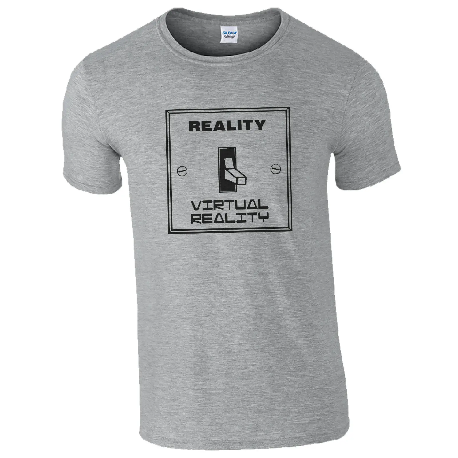 Футболка с принтом Reality Switched футболка в стиле виртуальной реальности коротким