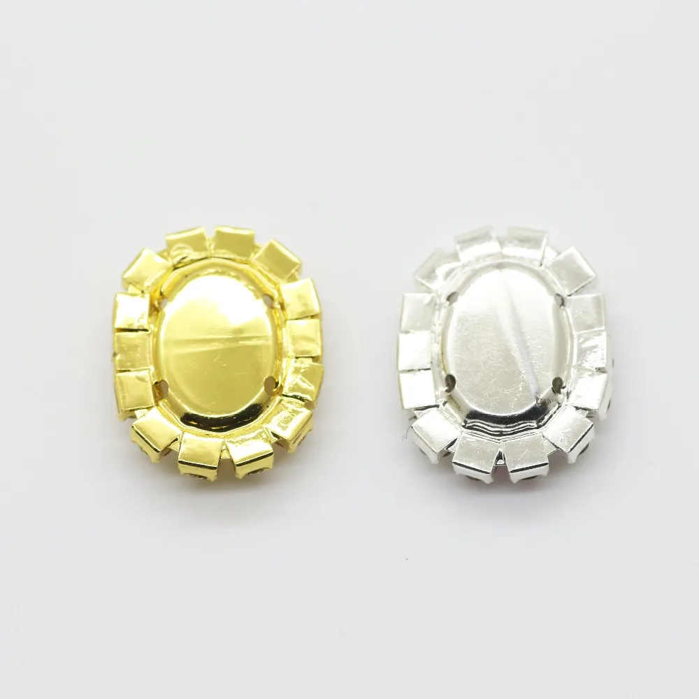 

Wholesale 20*16mm Acrylic oval rhinestone buttons flatback 4-hole sewing button Can mix colors 10pcs/lot