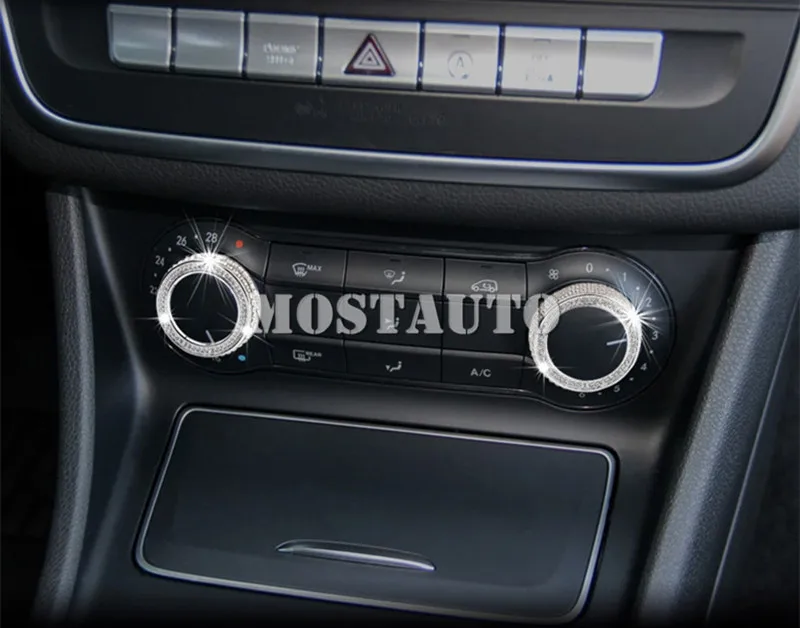 Стразы стиль консоль кондиционера крышка ручки для Benz A-Class W176 B-Class W246 2012-2018 2 шт.