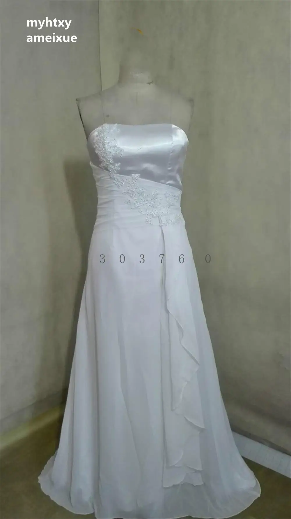

Sleeveless Chiffon Strapless Vestidos De Novia 2017 Sweep Train Floor-length Lace Up A-line Cheap Wedding Dress Alibaba China