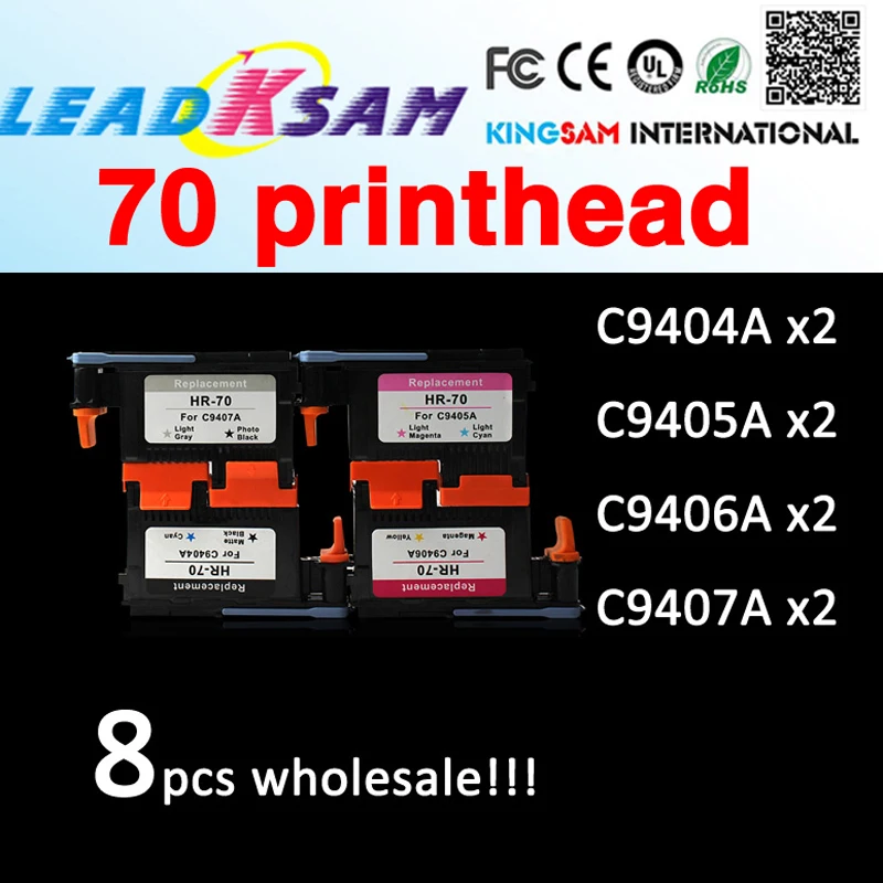 8 шт. печатающая головка для hp70 Z2100 Z5200 Z3100 Z3200 C9404A C9405A C9406A C9407A
