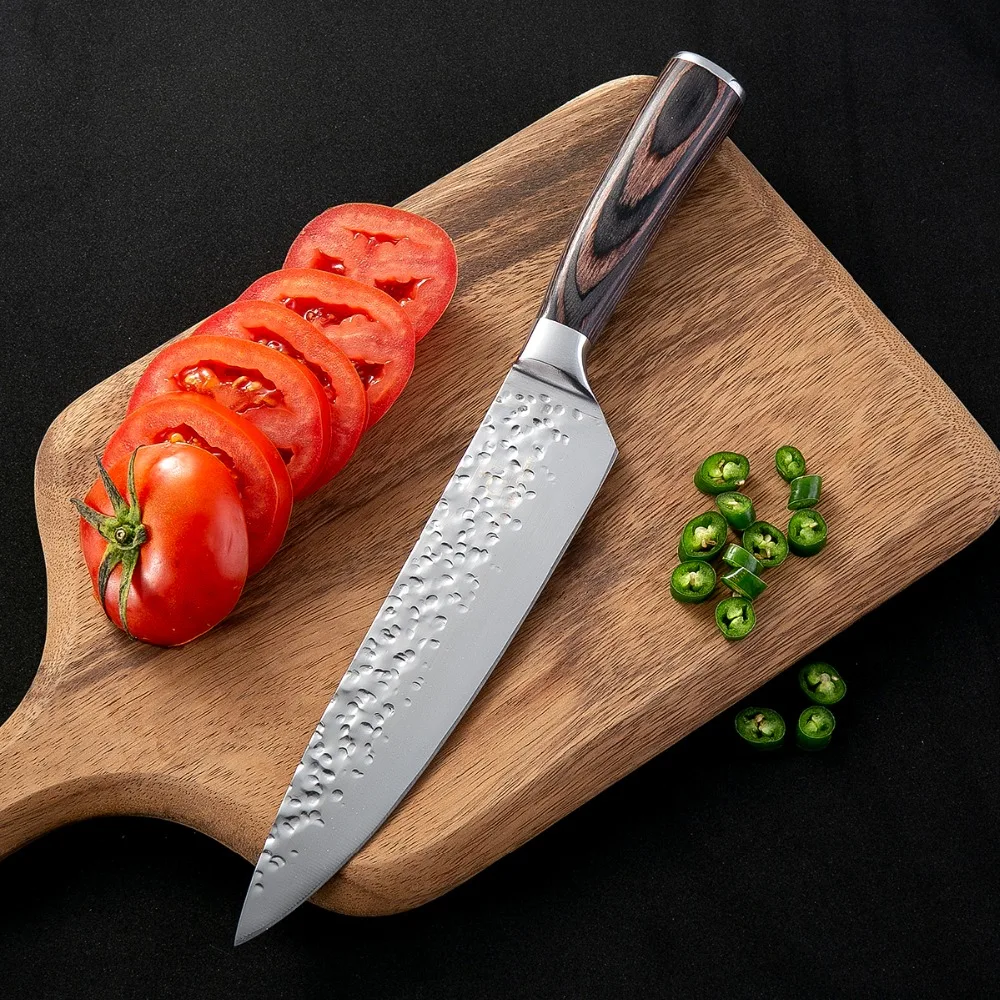 Кухонный нож 8 дюймов профессиональные японские поварские ножи 7CR17 440C сантоку из