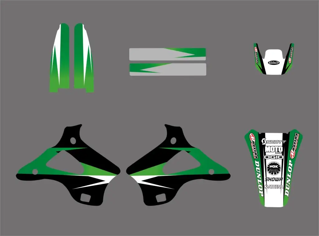 0222 новый стиль КОМАНДА ГРАФИКА и фоны наклейки Наборы для Kawasaki KX125 KX250 1994 1995 1996 1997