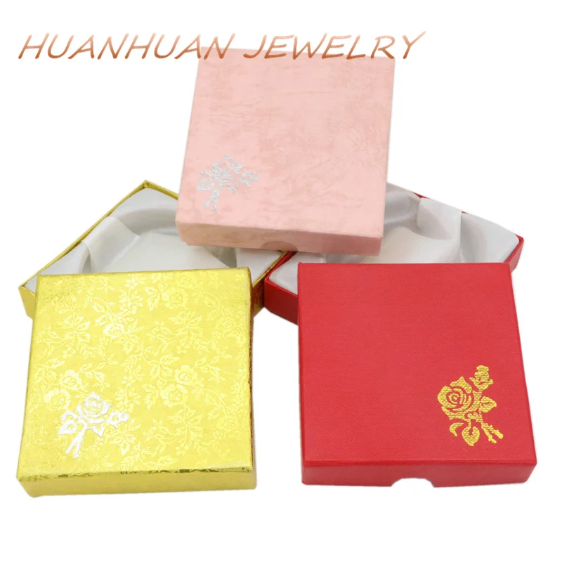 Kraft Paper Jewelry Gift Box Wedding Party Casket Earrings Ring Necklace Beads Square Shape Case Jewellery Boxes Supplies B3446|jewelry gift