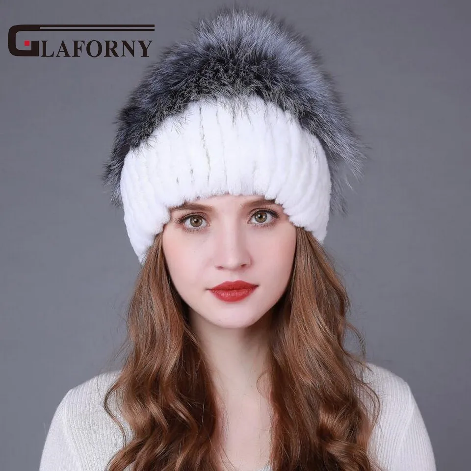 Glaforny 2017 горячая Распродажа женская меховая шапка в полоску большие Меховые