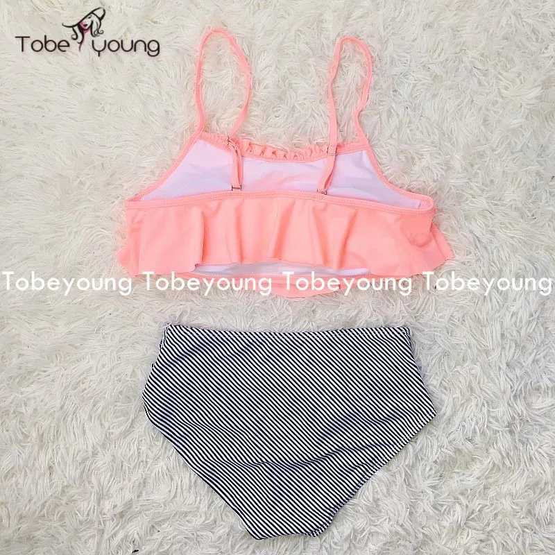 2017 Новый Высокой Талией Купальники Женщины Оборками Бинты Бикини Установить Пуш
