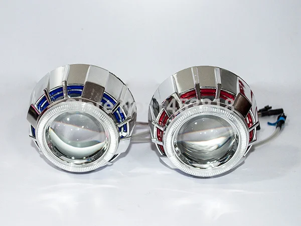 3.0HQT ccfl двойной ангельские глазки 3 дюйма HID объектив проектора H4 H1 H7 H11 синий