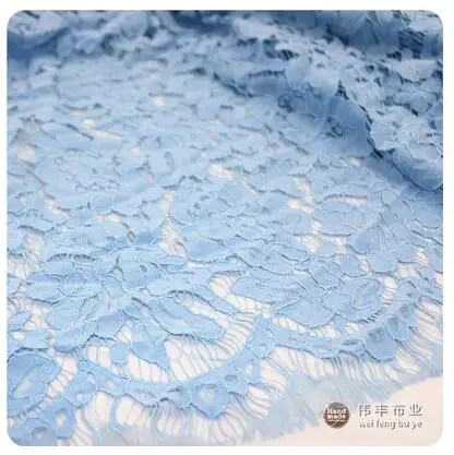 Light Blue 1,5*1,5 м Lash вышивка кружевная ткань хлопок шнур французская кружевная ткань гипюр нигерийское Африканское кружево для свадебного платья - Цвет: Light Blue