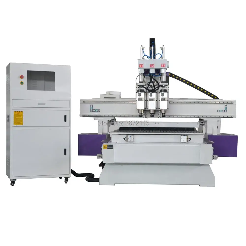 6.0kw шпиндель мульти головки пневматический ATC 1325 древесины cnc маршрутизатор