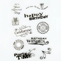 ylcs022 happy birthday silicone clear stamps for scrapbooking diy decoration album cards making transparent rubber stamp 1116cm