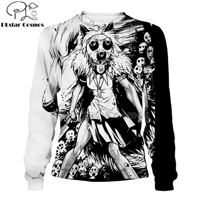 sweatshirt Принцесса Мононоке 3d толстовки/свитшоты волки крови и фехтовальщик японского аниме Мода стиль длинный рукав топы-8 - Цвет: sweatshirt