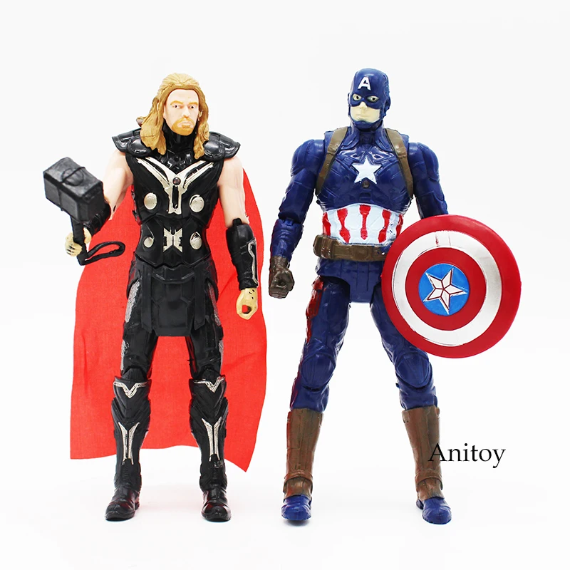 8 шт./компл. фигурки супергероев Marvel Железный человек Человек-паук Капитан Америка Тор танос ПВХ Фигурки игрушки 16,5-17,5 см legends