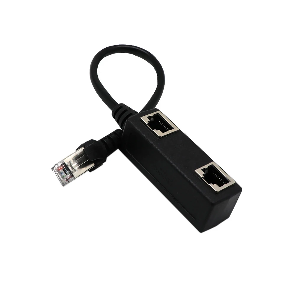 RJ45 Сплиттер Адаптер от 1 до 2 портов переключатель кабель для Cat5 Cat6 LAN разъем Ethernet