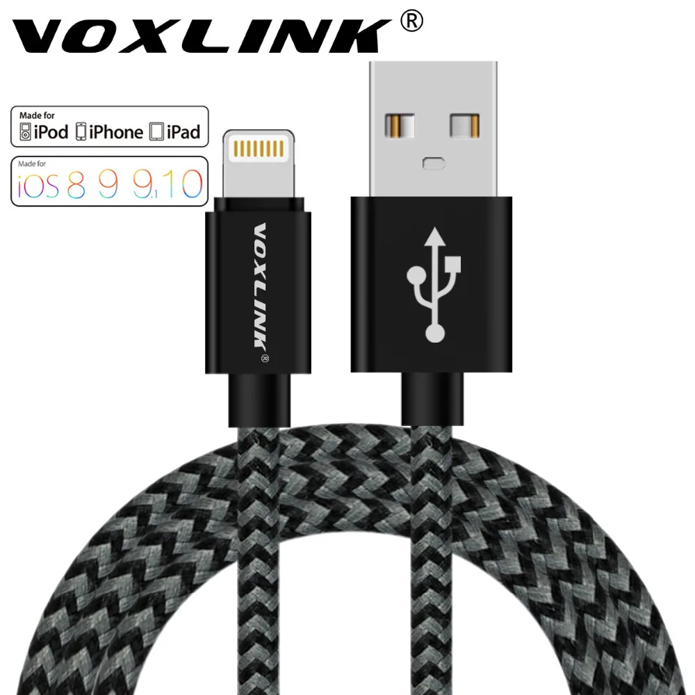 VOXLINK MFI Сертифицированный usb кабель для iPhone 8/8 Plus 2.1A Lightning USB 7/7 65S iPad Pro|usb cable for iphone|cable