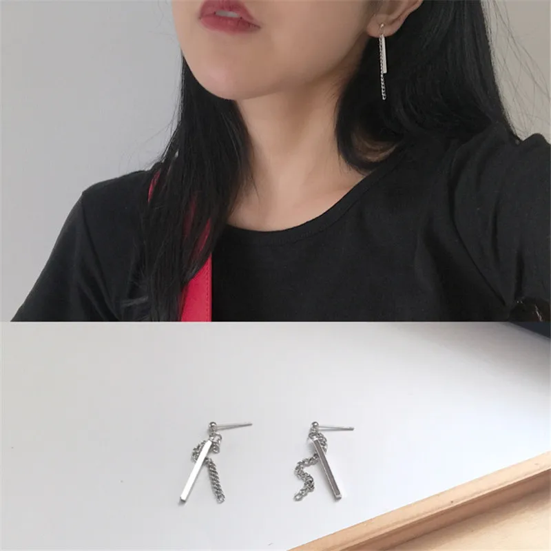 

2019 New Punk Simple Metal Chain Tassel Earrings for Punk Rock Highhop Girls/ Boys Dropshipping/ Wholesale