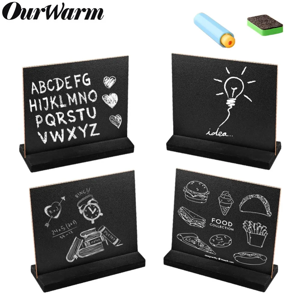 OurWarm 4/6 шт маленькая доска номер знаки Свадьба Вечеринка стол со школьной доской