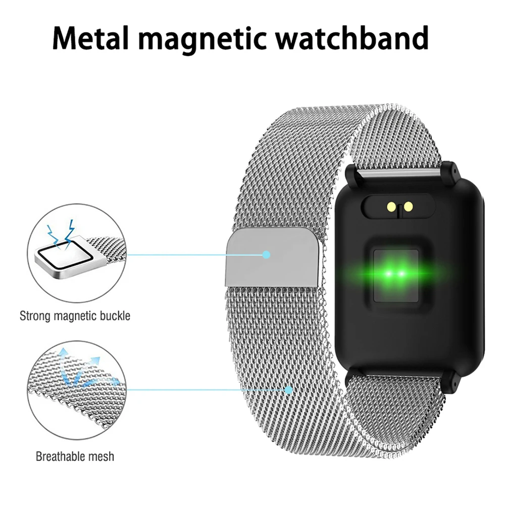 

Kaimorui Smart Bracelet Men Heart Rate Tracker Pedometer Color Screen Bluetooth Stainless Steel Band for Androidn IOS Smartband