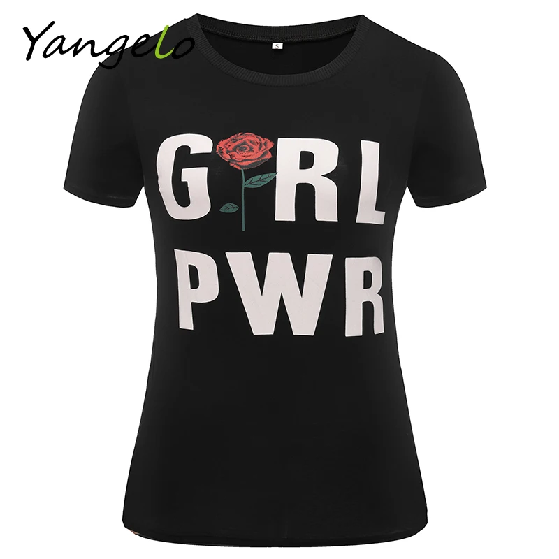 Новинка женская одежда футболка с буквенным принтом для девочек PWR розовый принт