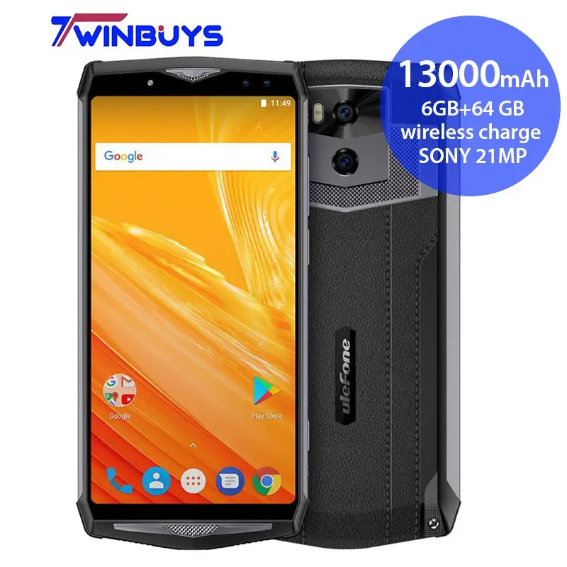 Ulefone power 5 13000 мАч 4G смартфон 6 0 &quotFHD MTK6763 Восьмиядерный Android 8 1 ГБ + 64 21 МП