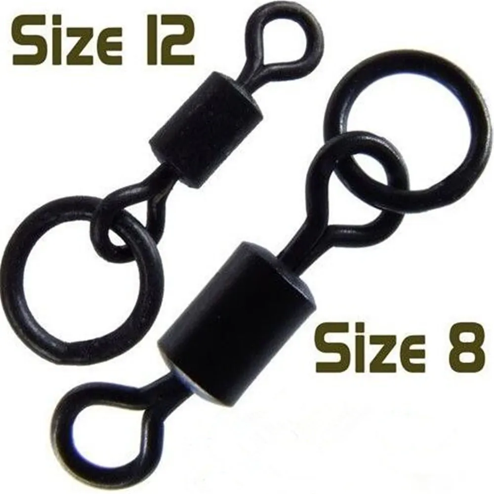 

20 шт для рыбалки на карпа, Size8 # Size12 # скрытого Флекси-Кольцо Вертлюги кольцо с быстрой смены звонков Вертлюги зажимы прокатки крюк Кольцо Вер...