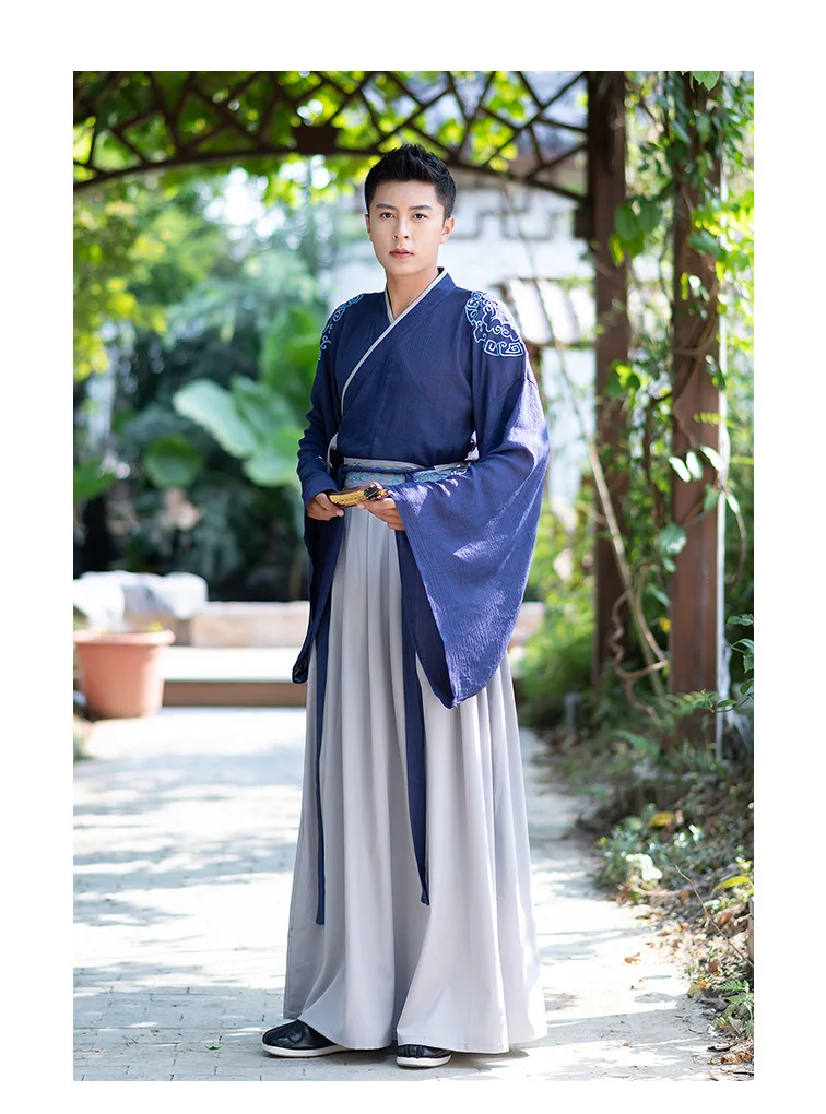 Hanfu мужские китайские танцевальные костюмы hmong одежда Китайский традиционный мужской костюм