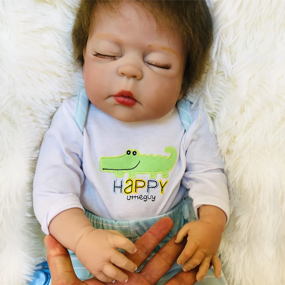 Дети bebe мальчик Reborn Детская кукла виниловая силиконовая боди 55 см Реалистичная