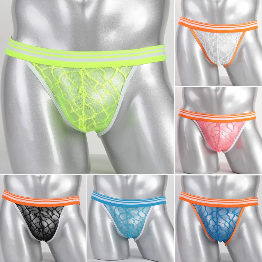 2016 дешевые мужские нижнее белье кружева стринги прозрачные дышащие брюки