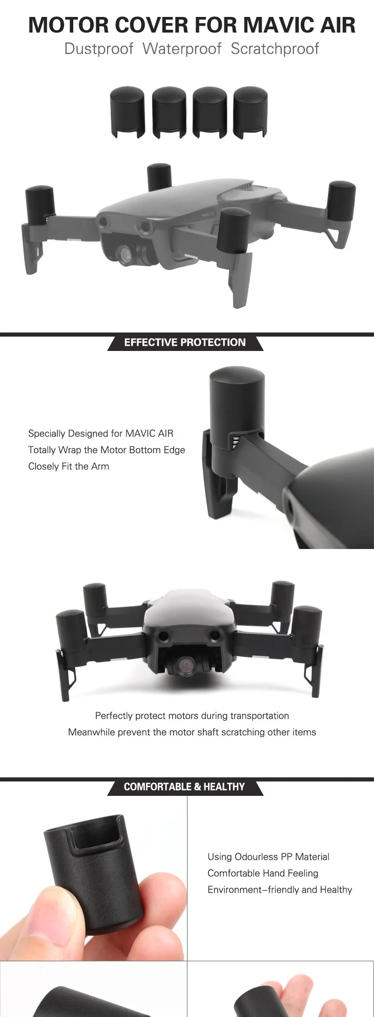 Мотор Кепки Защитная крышка пыле Водонепроницаемый царапинам для DJI Мавик AIR