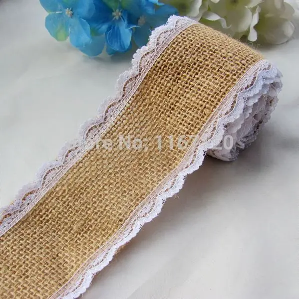 6 м/лот натуральные гессианские и цветочные кружева Мешковина джутовая лента