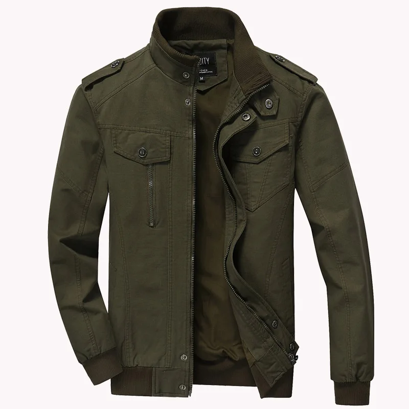 Мужская куртка, джинсовая, военная, плюс M-6XL, армейский солдат, хлопок, Air force one, Мужская брендовая одежда, весна-осень, мужские куртки черного цвета - Цвет: Army Green