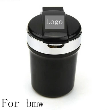 Автомобильная пепельница со светодиодной подсветкой Cendrier Ceniceros Asbak цилиндр держатель для сигарет с логотипом для Audi VW Ford hyundai solaris Mitsubishi - Название цвета: Оранжевый