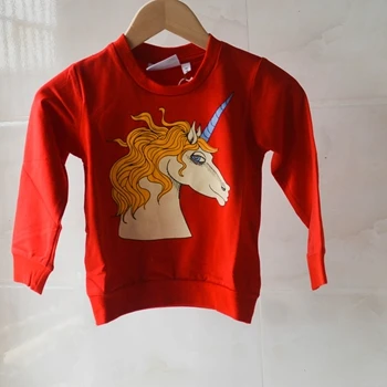 Sweatshirt Детские футболки с коротким рукавом и рисунком единорога+ штаны модная одежда с рисунком единорога для мальчиков и девочек новая осенняя одежда для детей, толстовки - Цвет: Sweatshirt