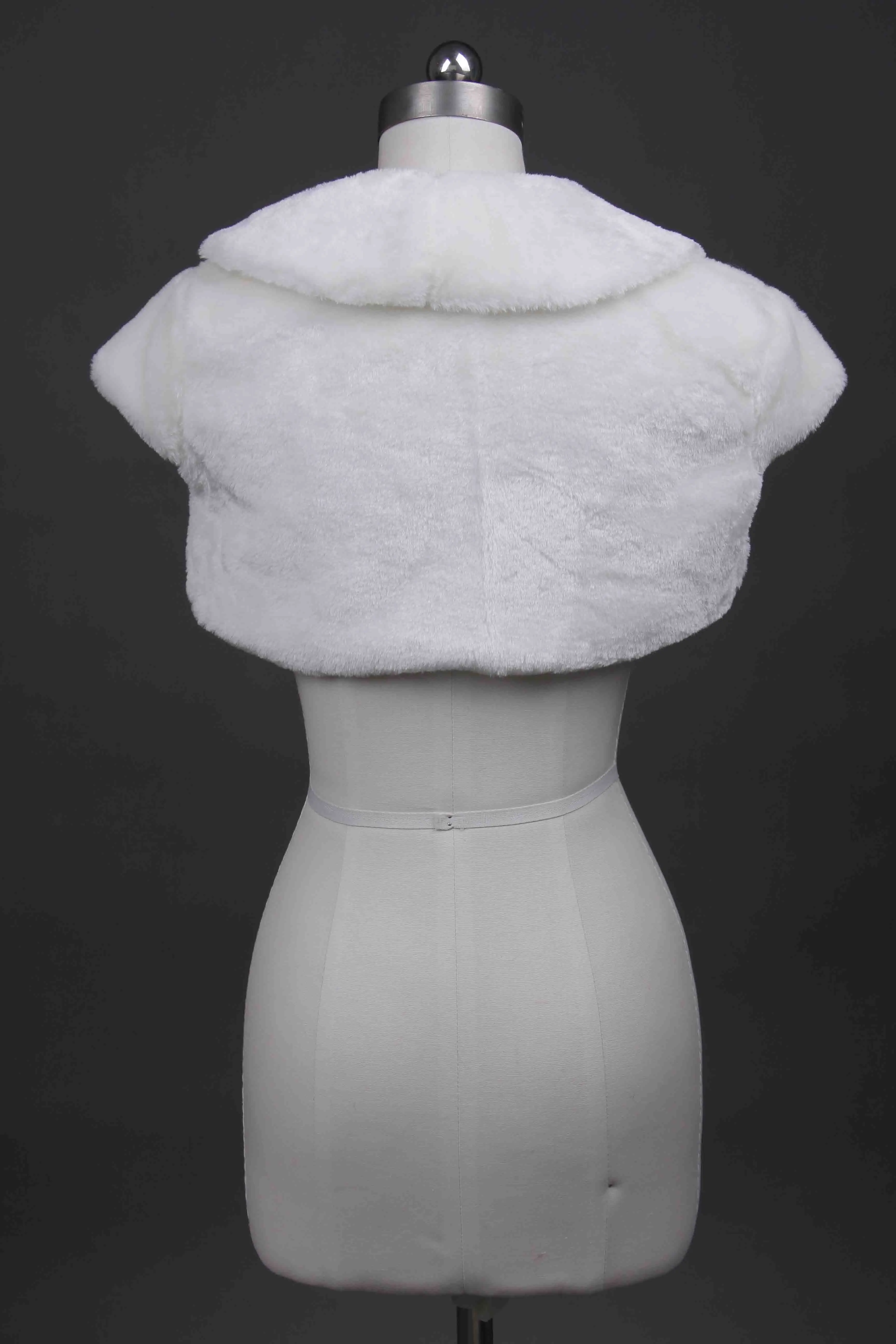 Белый слоновая кость искусственный мех куртка болеро шали свадебное накидка