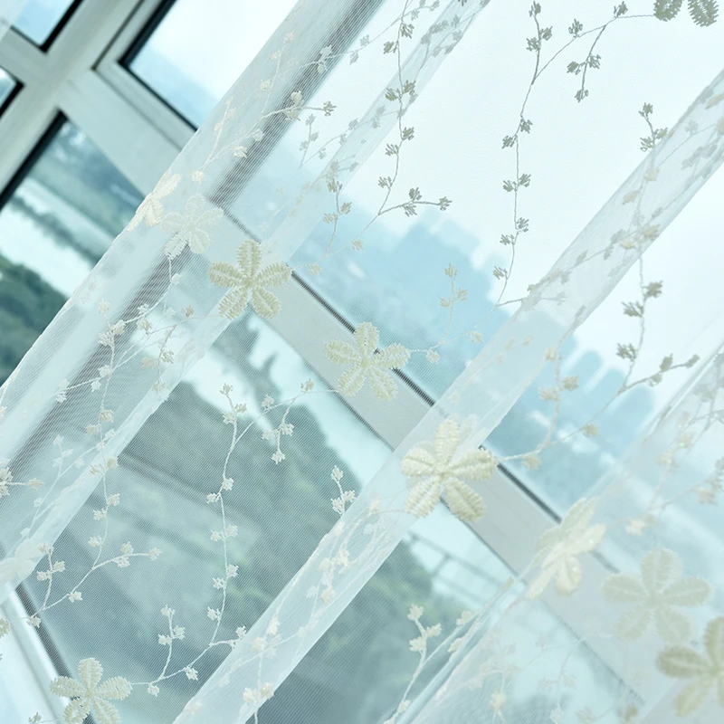 Шторы молочно белый тюль современные для Гостиная просвечивающие Кружево окно