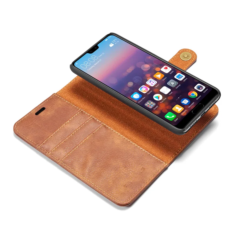 DG Ming Роскошный чехол из натуральной кожи для Huawei P20 флип мульти сложенный кошелек