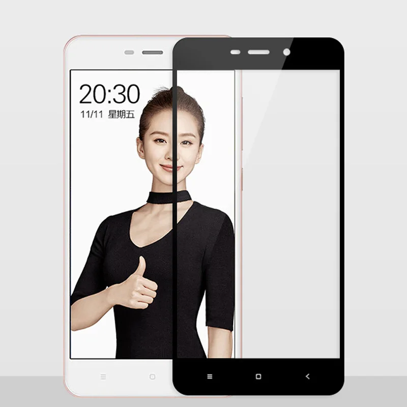 Для Xiaomi Redmi 4x закаленное Стекло Экран протектор полный охват защиты Плёнки