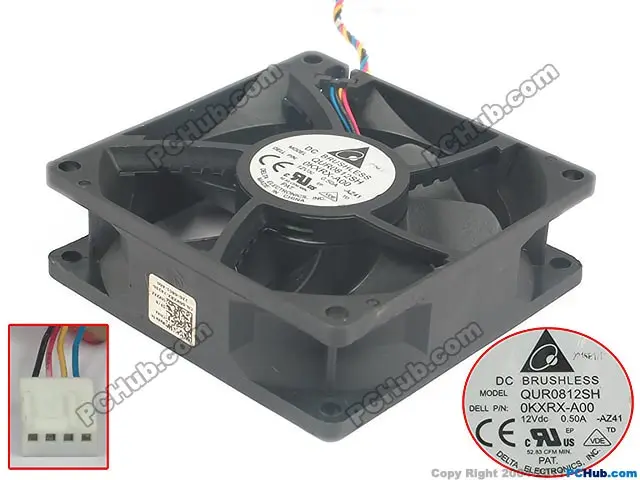 Вентилятор охлаждения сервера Detla Electronics QUR0812SH AZ41 12 В постоянного тока 0 50 А 80x80x25