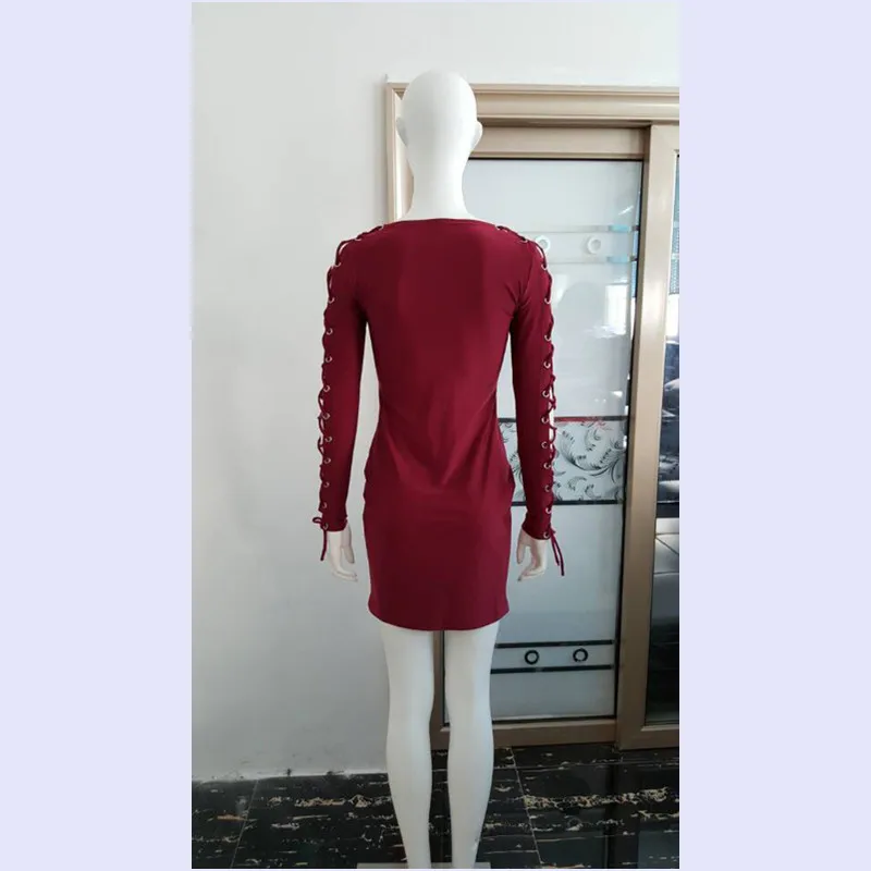 2017 Весной и Летом Новый ремень тонкий сексуальный с длинными рукавами dress повязки