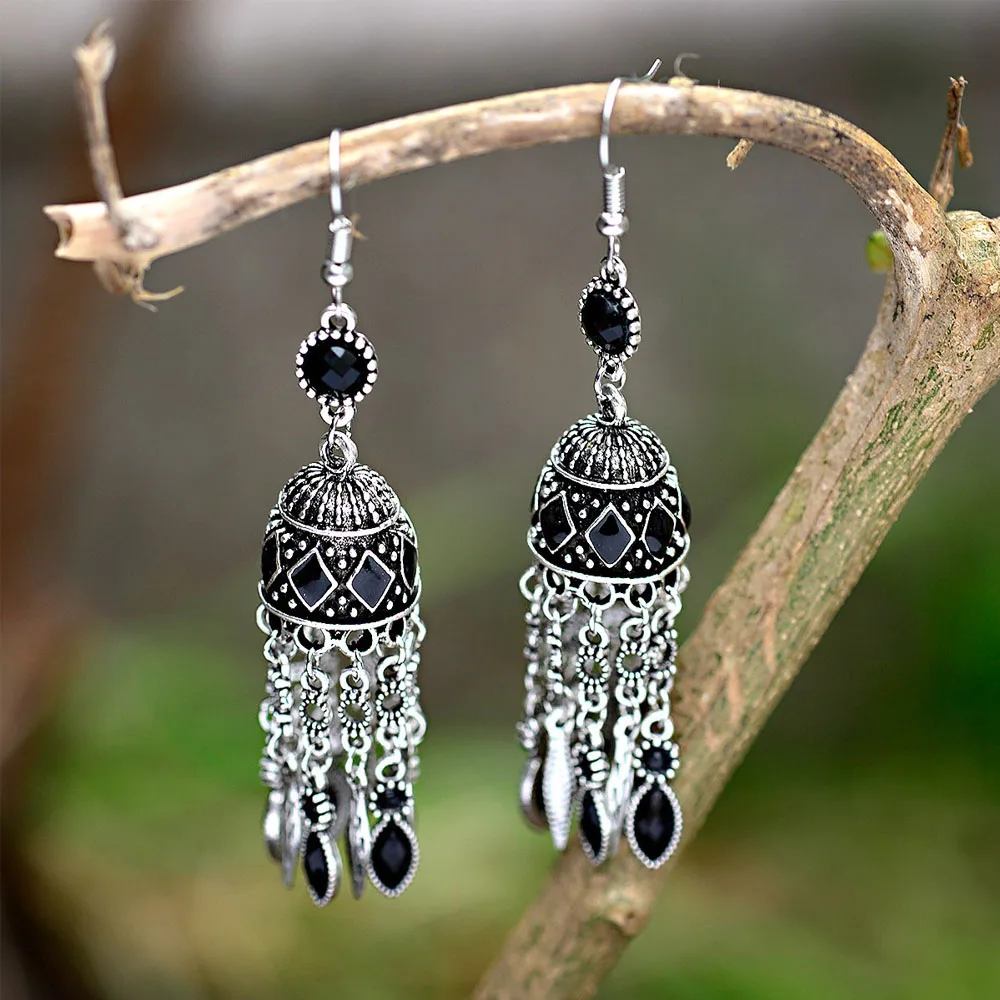 Модные богемные серебряные золотые серьги подвески ручной работы для Болливуда