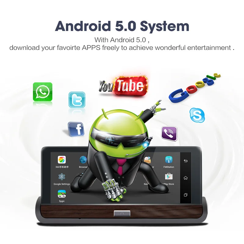 Flordgramy 7 'ƉG Android Видеорегистраторы для автомобилей GPS навигации FHD 1080 P приборной